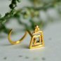 14k Solid Gold Nose Pin Trapezium Spiral Nose Stud Geometric Body Piercing Gift.