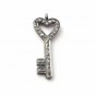 Minimalist Key Charm Pendant 925 Silver Diamond Couple Pendant Valentines Gift.