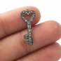 Minimalist Key Charm Pendant 925 Silver Diamond Couple Pendant Valentines Gift.