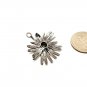 Pave Diamond Flower Pendant 925 Silver Diamond Floret Pendant Birthday Charm.