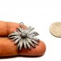 Pave Diamond Flower Pendant 925 Silver Diamond Floret Pendant Birthday Charm.