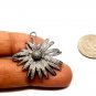 Pave Diamond Flower Pendant 925 Silver Diamond Floret Pendant Birthday Charm.