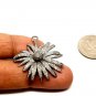 Pave Diamond Flower Pendant 925 Silver Diamond Floret Pendant Birthday Charm.