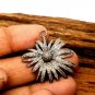 Pave Diamond Flower Pendant 925 Silver Diamond Floret Pendant Birthday Charm.