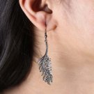 Natural Pave Diamond French Hook Leaf Earring 925 Silver Diamond Earring. Natural Pave Diamond French Hook Leaf Earring 925 Silver Diamond Earring.