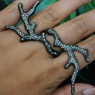 Genuine Pave Diamond Antler Ring Handmade 925 Silver Jewelry Special Gift Genuine Pave Diamond Antler Ring Handmade 925 Silver Jewelry Special Gift