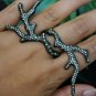 Genuine Pave Diamond Antler Ring Handmade 925 Silver Jewelry Special Gift