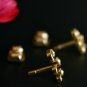 14k Gold Curled Snake Earring Solid Gold Lobe Tragus Cartilage Small Earring.