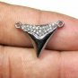 Pave Diamond Shark Tooth Charm Pendant 925 Silver Diamond Beach Holiday Pendant.
