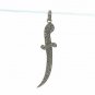 Pave Diamond Blade Pendant 925 Silver Wootz Blade Diamond Pendant Charm Gift.