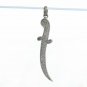 Pave Diamond Blade Pendant 925 Silver Wootz Blade Diamond Pendant Charm Gift.