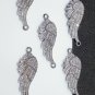 Pave Diamond Wing Charm Connector Findings 925 Silver Diamond Jewelry Connector