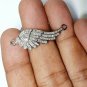 Pave Diamond Wing Charm Connector Findings 925 Silver Diamond Jewelry Connector