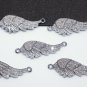 Pave Diamond Wing Charm Connector Findings 925 Silver Diamond Jewelry Connector
