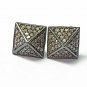 Pave Diamond Pyramid Stud Earring 925 Silver Egyptian Stud Earring Wedding Gift.