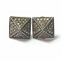 Pave Diamond Pyramid Stud Earring 925 Silver Egyptian Stud Earring Wedding Gift.