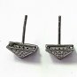 Pave Diamond Pyramid Stud Earring 925 Silver Egyptian Stud Earring Wedding Gift.