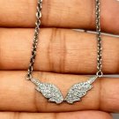 Angel Wing Necklace Pave Diamond Pendant 925 Silver Diamond Wing Pendant Gift. Angel Wing Necklace Pave Diamond Pendant 925 Silver Diamond Wing Pendant Gift.
