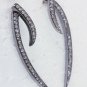 Natural Pave Diamond Long Stick Jacket Stud Earring 925 Silver Diamond Earring.
