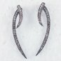 Natural Pave Diamond Long Stick Jacket Stud Earring 925 Silver Diamond Earring.