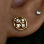 Natural Diamond 4 Leaf Clover Nose Ear Piercing Lucky Jewelry Body Piercing Gift