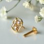 Natural Diamond 4 Leaf Clover Nose Ear Piercing Lucky Jewelry Body Piercing Gift