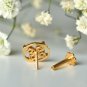 Natural Diamond 4 Leaf Clover Nose Ear Piercing Lucky Jewelry Body Piercing Gift