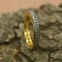 Natural Diamond Ring Band 925 Silver Pave Diamond Wedding Ring Proposal Gift.