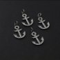 Anchor Charm Pendant Pave Diamond 10 Pc Set 925 Sterling Silver Pendant Charm.