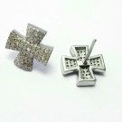 Pave Diamond Cross Earring 925 Silver Diamond Cross Stud Earring Birthday Gift. Pave Diamond Cross Earring 925 Silver Diamond Cross Stud Earring Birthday Gift.