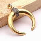 Pave Diamond Crescent Moon Pendant 925 Silver Handmade Valentines Moon Pendant.