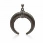 Pave Diamond Crescent Moon Pendant 925 Silver Handmade Valentines Moon Pendant.