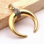 Pave Diamond Crescent Moon Pendant 925 Silver Handmade Valentines Moon Pendant.