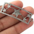 Pave Diamond Rectangle Connector Star Design 925 Silver Diamond Jewelry Findings