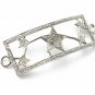 Pave Diamond Rectangle Connector Star Design 925 Silver Diamond Jewelry Findings