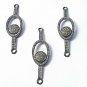 Pave Diamond Oval Necklace Connector 925 Silver Diamond Jewelry Connector.