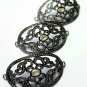 Pave Diamond Oval Jewelry Connector 925 Silver Diamond Bracelet Connector Gift.