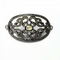 Pave Diamond Oval Jewelry Connector 925 Silver Diamond Bracelet Connector Gift.