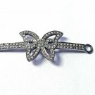 Pave Diamond Butterfly Shape Jewelry Connector 925 Silver Diamond Chain Findings