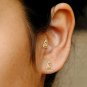 14k Gold Trapezium Spiral Tragus Lobe Helix Cartilage Earring Geometric Earring.