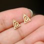 14k Gold Trapezium Spiral Tragus Lobe Helix Cartilage Earring Geometric Earring.