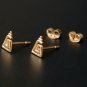 14k Gold Trapezium Spiral Tragus Lobe Helix Cartilage Earring Geometric Earring.