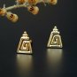 14k Gold Trapezium Spiral Tragus Lobe Helix Cartilage Earring Geometric Earring.