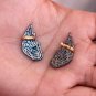 Genuine Pave Diamond Angel Wings Ear Cuff 925 Silver Ear Jacket Stud Earring.