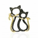 Cat Kitten Diamond Brooch 925 Silver Brooch&Pins Handmade Diamond Brooch Gift. Cat Kitten Diamond Brooch 925 Silver Brooch&Pins Handmade Diamond Brooch Gift.