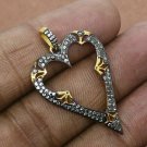 Natural Diamond Heart Shape Pendant 925 Silver Handmade Boho Pendant Gift Charm. Natural Diamond Heart Shape Pendant 925 Silver Handmade Boho Pendant Gift Charm.