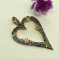 Natural Diamond Heart Shape Pendant 925 Silver Handmade Boho Pendant Gift Charm.
