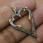 Natural Diamond Heart Shape Pendant 925 Silver Handmade Boho Pendant Gift Charm.