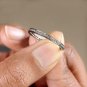 Pave Diamond Wedding Band Minimalist Ring Solid 925 Silver Fine Diamond Ring.