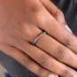 Pave Diamond Wedding Band Minimalist Ring Solid 925 Silver Fine Diamond Ring.